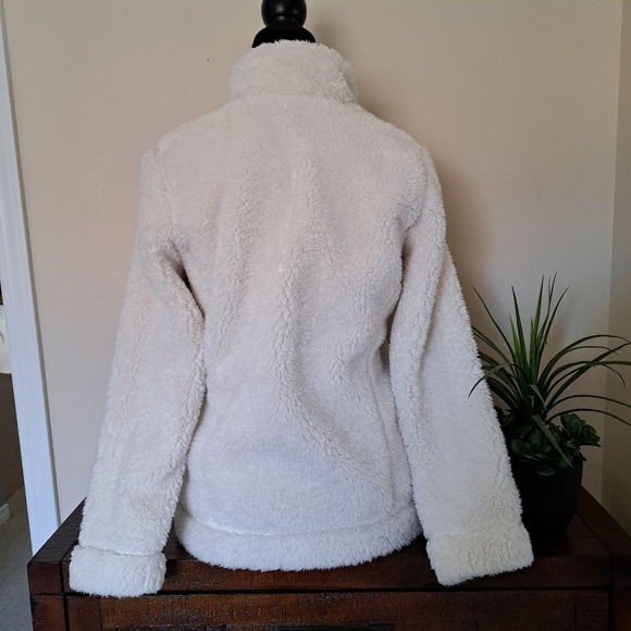 Uniqlo Reversible Jacket Sherpa Fleece Cream Size Small Cozy Neutral Zip Up - Picture 10 of 14